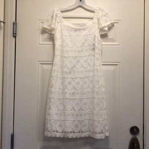 Never worn. White dress. Summer, rehearsal dinner.